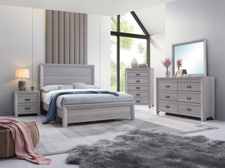 Adelaide Light Gray Panel Bedroom Set bed main view
