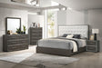 Sharpe Gray White Fabric Upholstered Tufted Bedroom Set bed main view