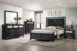 Lila Black Velvet Tufted Upholstered Bedroom Set main view bed