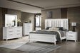 Main view of Cressida White Velvet Upholstered Bedroom Set bed