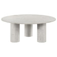 Astoria round white marble coffee table - front view