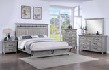 Beckett Gray Panel Bedroom Set main view showing bed and dresser