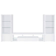 Jude 3-piece 71-inch TV entertainment center white high gloss angled front