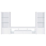 Jude 3-piece 71-inch TV entertainment center white high gloss angled front