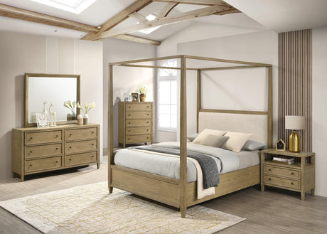 Sienna Brown Canopy Platform Bedroom Set main view bed