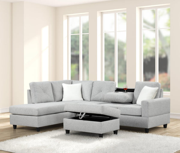 Rocket Gray reversible sectional sofa main view
