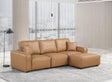 Columbia Saddle faux leather L-shaped sectional sofa front view