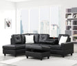 Rocket PU Reversible Sectional Black sectional sofa front view