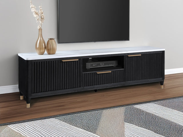 Kara Black TV Stand front view
