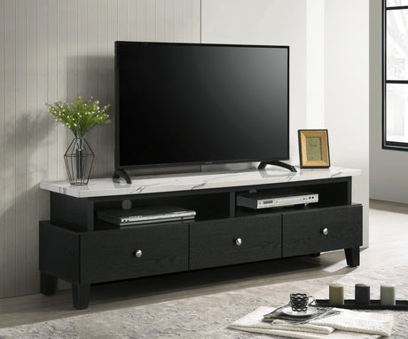 Alina Black floating TV stand front view