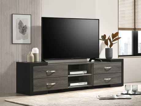 Brant Black Gray Floating TV Stand front view