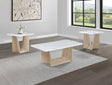 Adea white oak 3-piece coffee table set top view