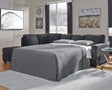 Altari Slate 2-Piece Sleeper Sectional with Chaise slate gray chenille upholstery
