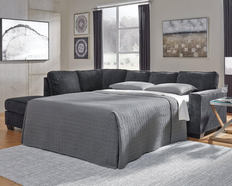 Altari Slate 2-Piece Sleeper Sectional with Chaise slate gray chenille upholstery