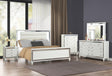 Stars White LED Upholstered Panel Bedroom Set main view