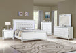 Blanca White Upholstered LED Panel Bedroom Set main view of bed