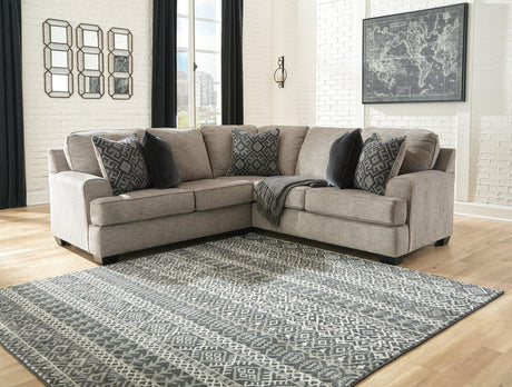 Front view of Bovarian Stone Chenille 2-Piece Sectional sofa