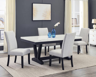 Vance Dove Gray Rectangular Dining Table front view