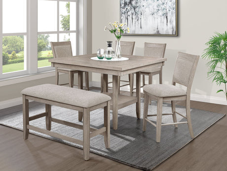 Fulton Gray Marble Top Counter Height Dining Set main view