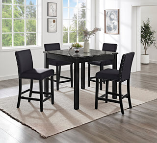 Lennon Black Upholstered Counter Height Dining Set main view