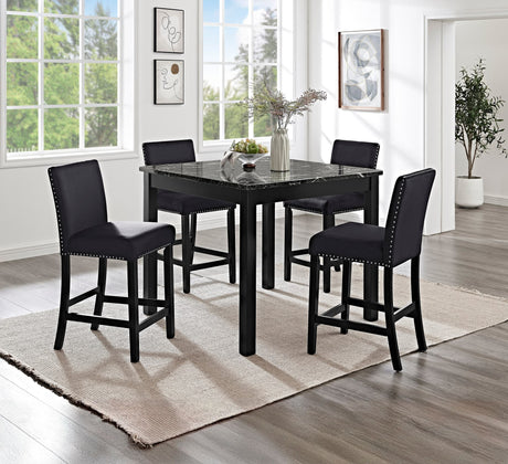 Lennon Black Upholstered Counter Height Dining Set main view