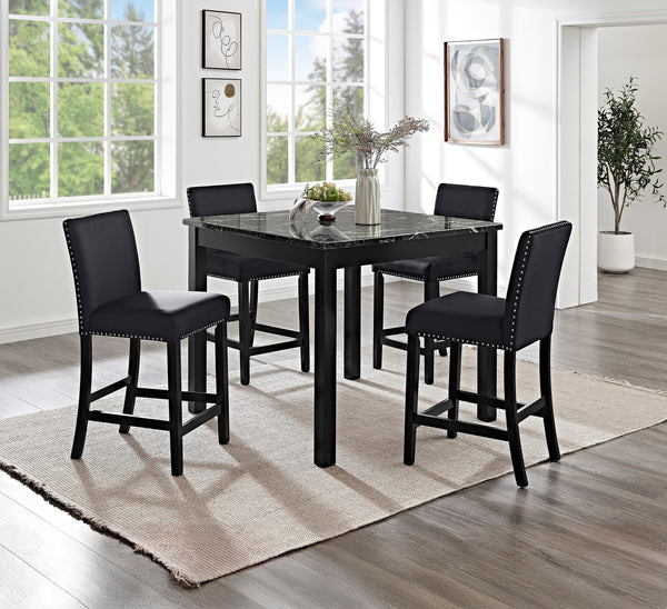 Lennon Black Upholstered Counter Height Dining Set main view