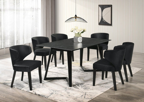 Hamilton Onyx Black Dining Table and 6 Chair Set main view
