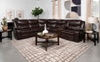 Sycamore Brown Upholstered Power Reclining Sectional Sofa front angle