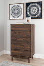 Calverson Mocha Chest front view showing five drawers