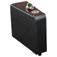 Toohey Upholstered Home Theater Storage Wedge Console in black, front angle