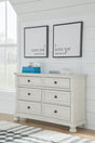 Robbinsdale Antique White Dresser front closed view