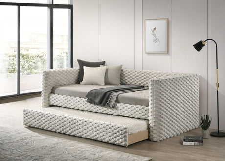 Brielle White Dove Upholstered Daybed front view