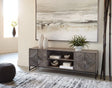 Treybrook Distressed Gray Accent Cabinet front closed view