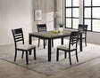 Folio Gray Black Rectangular Dining Room Set main view with table and chairs