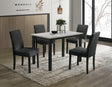 Resia black and white rectangular dining room set main view