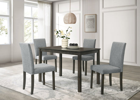 Melshire rectangular dining room set with table and 4 side chairs front view