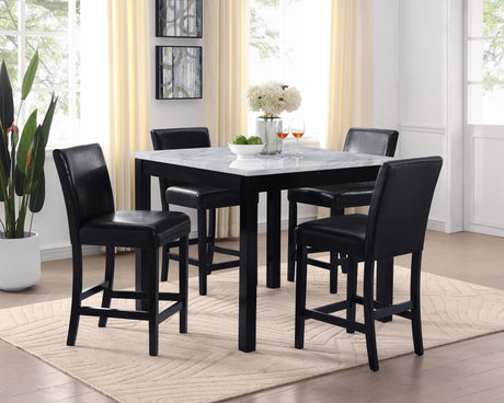 Main view of Lennon black and white PU counter height dining set