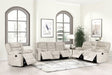 Oliver beige fabric reclining sofa