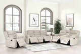 Oliver beige fabric reclining sofa