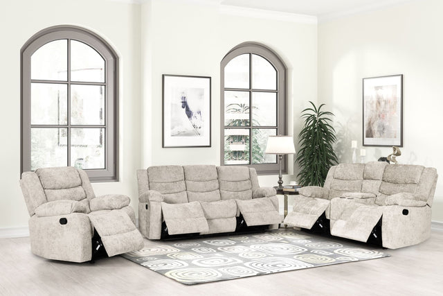 Oliver beige fabric reclining sofa