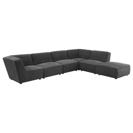 Sunny 6-Piece Upholstered Modular Sectional Sofa Charcoal main view