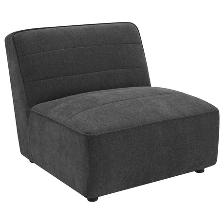 Sunny Upholstered Armless Chair Dark Charcoal, angled view