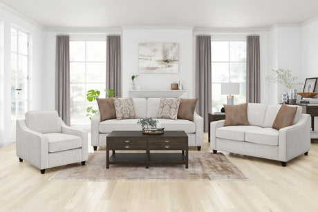 Christine 3-piece beige upholstered sofa set main view