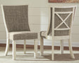 Bolanburg Two-Tone Dining Chair angled front view showing cushioned seat and slatted back