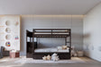 Espresso Full Over Full Bunk Bed with Twin Trundle and Staircase Storage - Front angle