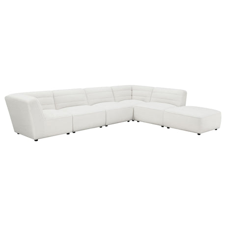 Sunny 6-Piece Upholstered Modular Sectional Sofa natural finish - main view