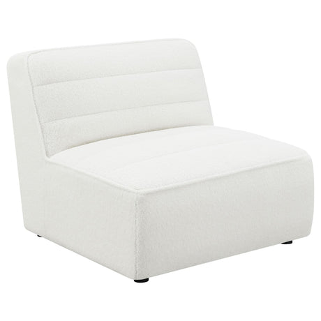 Sunny Upholstered Armless Chair Natural Front Angle