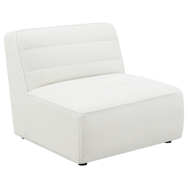 Sunny Upholstered Armless Chair Natural Front Angle