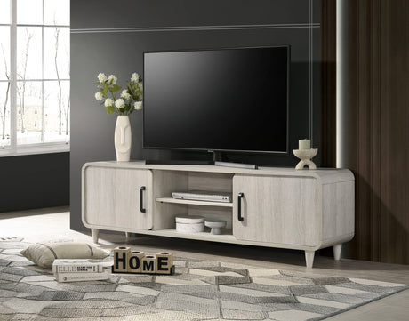 Nyomi White TV Stand angled front view