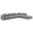 Main view of Jennifer 6-Piece Upholstered Modular Sectional in grey